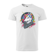 Póló Punk unicorn mintával - Fehér XXL méretben ajándéktárgy