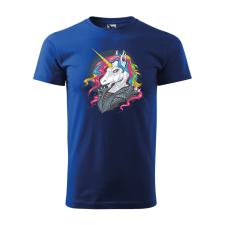  Póló Punk unicorn  mintával Kék 3XL egyedi ajándék