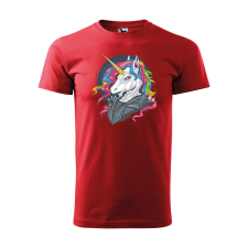  Póló Punk unicorn  mintával Piros L egyedi ajándék