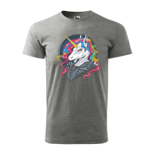  Póló Punk unicorn  mintával Szürke XL egyedi ajándék