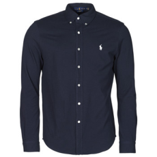 Polo Ralph Lauren Hosszú ujjú ingek CHEMISE AJUSTEE COL BOUTONNE EN POLO FEATHERWEIGHT LOGO PONY PLA Kék EU L