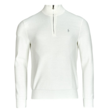 Polo Ralph Lauren Pulóverek PULL DEMI ZIP EN COTON TEXTURE Fehér EU XL férfi pulóver, kardigán