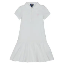 Polo Ralph Lauren Rövid ruhák POLO DRESS-DRESSES-KNIT Fehér 7 Jahre lányka ruha