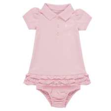 Polo Ralph Lauren Rövid ruhák SOLID OXFORD-DRESSES-KNIT Rózsaszín 18 hónapos lányka ruha