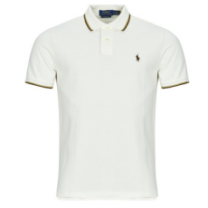 Polo Ralph Lauren Rövid ujjú galléros pólók POLO COUPE DROITE EN COTON BASIC MESH COL FANTAISIE Fehér EU XXL