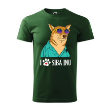 Póló Siba Inu mintával - Zöld XL méretben ajándéktárgy