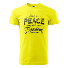 Póló Stand for peace mintával - Sárga L méretben ajándéktárgy