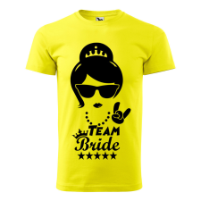  Póló Team bride  mintával Sárga 2XL egyedi ajándék