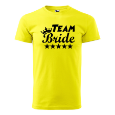  Póló Team bride  mintával Sárga L egyedi ajándék