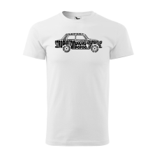  Póló Trabant  mintával Fehér M egyedi ajándék