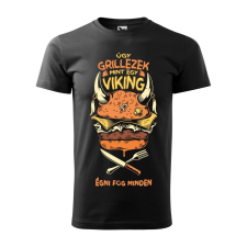 Póló Úgy grillezek mint egy viking mintával - Fekete XXXL méretben ajándéktárgy