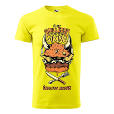 Póló Úgy grillezek mint egy viking mintával - Sárga XXXL méretben ajándéktárgy