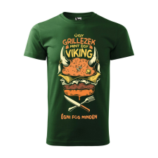 Póló Úgy grillezek mint egy viking mintával - Zöld XXL méretben ajándéktárgy