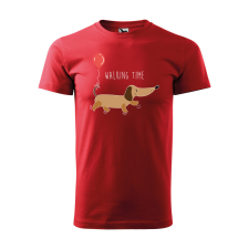  Póló Walking time  mintával Piros 3XL egyedi ajándék