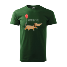  Póló Walking time  mintával Zöld 2XL egyedi ajándék