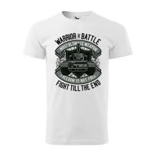 Póló Warrior of battle mintával - Fehér XXL méretben ajándéktárgy