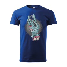  Póló Zombi kéz  mintával Kék XL egyedi ajándék