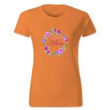 polofun.hu A legjobb Mami - színes virágkoszorús női póló