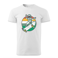 polofun.hu Asztronauta gördeszkázik, retró férfi póló