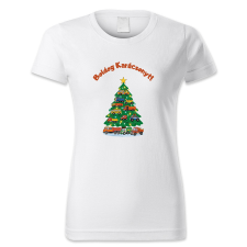 polofun.hu Boldog Karácsonyt, karácsonnyfa autós díszekkel, Karácsony női póló