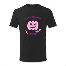 polofun.hu Happy Halloween, Mira, rózsaszín tökkel, Halloween gyerek póló