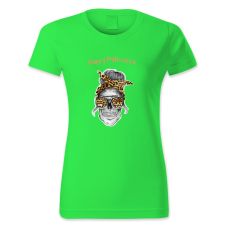 polofun.hu Happy Halloween, szemüveges fej, Halloween női póló