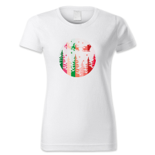 polofun.hu Mikulás, rénszarvas, szán, retró női póló