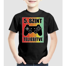 Pólómánia 5 szint teljesítve retro gamer - Uniszex Gyerek Póló