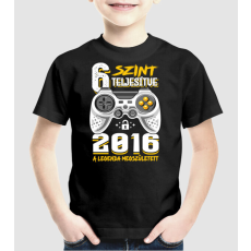 Pólómánia 6. szint teljesítve 2016 a Legenda megszületett Gamer - Uniszex Gyerek Póló