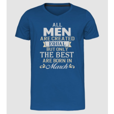 Pólómánia All men created equal....march - Férfi Prémium Slim-Fit V nyakú Póló férfi póló