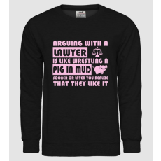 Pólómánia Arguing with a lawyer - Férfi Kereknyakú Pulcsi
