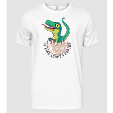 Pólómánia Be kind adopt a Raptor dinoszaurusz póló - Férfi Alap póló férfi póló