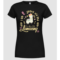 Pólómánia Birtday Llamazin 2 years old - Női Kereknyakú Póló