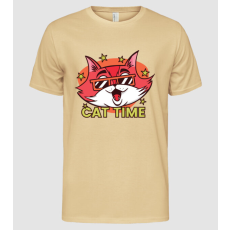 Pólómánia Cat Time Cica Idő - Férfi Alap póló