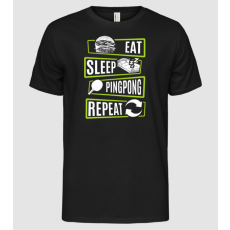 Pólómánia Eat sleep PING PONG repeat - Férfi Alap póló