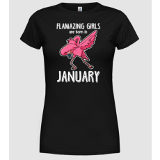 Pólómánia Flamazing girls are born in january - Női Kerek nyakú Póló