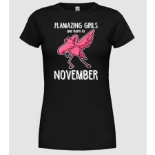 Pólómánia Flamazing girls are born in november - Női Kerek nyakú Póló női póló