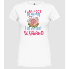 Pólómánia Flamingos are awesome - Női Kerek nyakú Póló