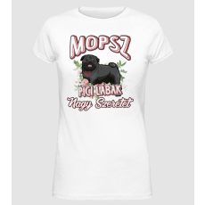 Pólómánia FLORAL DOGGO fekete mopi - Női Alap póló