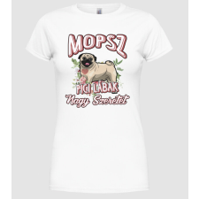 Pólómánia Floral mopsz - Női Kerek nyakú Póló női póló