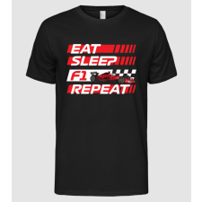 Pólómánia Forma 1 Eat Sleep repeat - Férfi Alap póló férfi póló