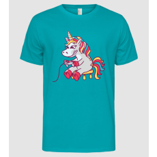 Pólómánia Gamer Unikornis - Férfi Alap póló