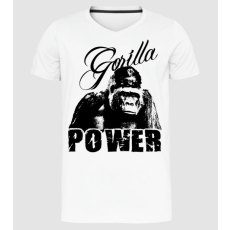 Pólómánia Gorilla Power - Férfi Prémium Slim-Fit V nyakú Póló