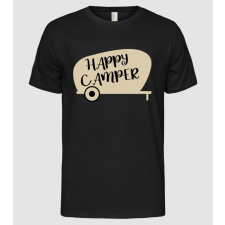 Pólómánia Happy camper text  - Férfi Alap póló férfi póló