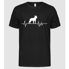 Pólómánia Heartbeat sziluett Boston Terrier - Férfi Alap póló férfi póló