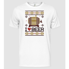 Pólómánia I love beer ugly sweater - Férfi Alap póló
