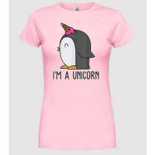 Pólómánia I'm a unicorn - pingvin - Női Kereknyakú Póló női póló