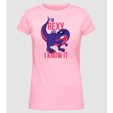 Pólómánia I'm Rexy and I know it - vicces Dinoszaurusz póló - Női Alap póló