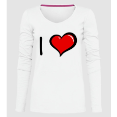 Pólómánia ilovesablon2 - Női Hosszúujjú V nyakú Póló