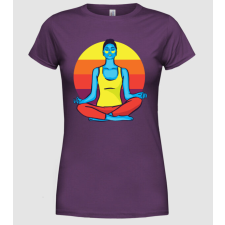 Pólómánia Jóga Meditálás Retro - Női Kerek nyakú Póló női póló